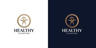 healthy modern and simple logo set vector