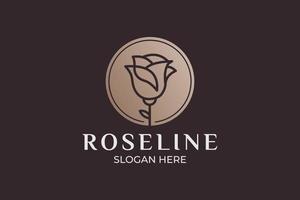 conjunto de logotipo de roseline simple y moderno vector