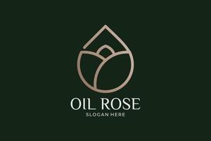 simple and modern oil rose logo set vector