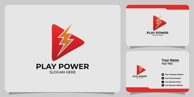 Printset logo play combination with power vector