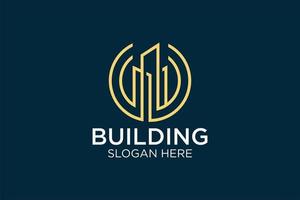 logo design minimalist building template vector