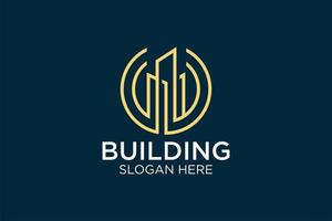 logo design minimalist building template vector