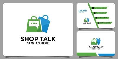 minimalist talk logo design and branding card template vector