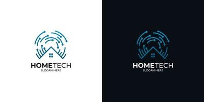 minimalist style home tech logo set vector