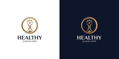 healthy modern and simple logo set vector