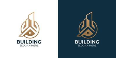 minimalist and modern building logo set