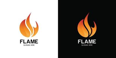 Elegant minimalist fire logo set vector