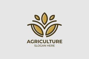 conjunto de logotipos de agricultura simple y moderno vector