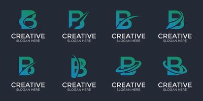 set of letter B logo for company and agency vector