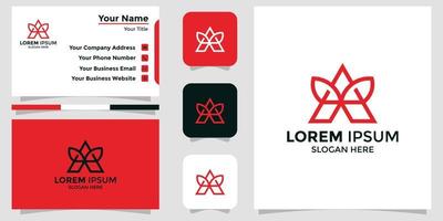 letter A logo and branding card vector