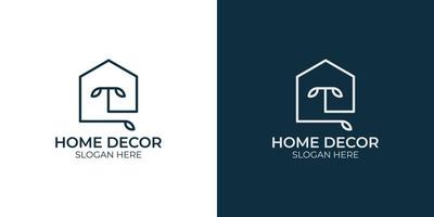 Establecer logotipo diseño casa decoración minimalista vector