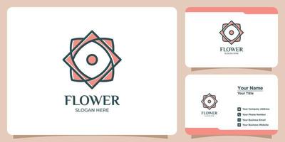 set of abstract floral logos and business cards vector