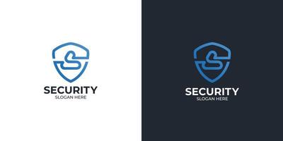 set of combination security logos with letter S vector