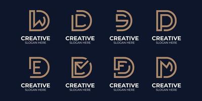 set of letter D monogram logo combination