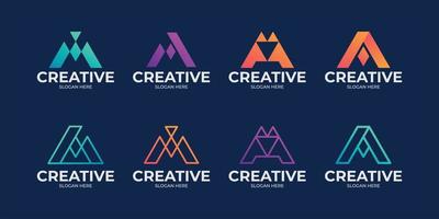 set logo letter A for company and agency vector