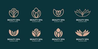 set of abstract floral logos for beauty and decoration vector