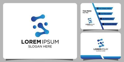 minimalist technology logo design and branding card template