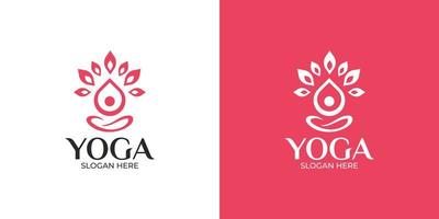 conjunto de logotipos de yoga para la salud corporal vector