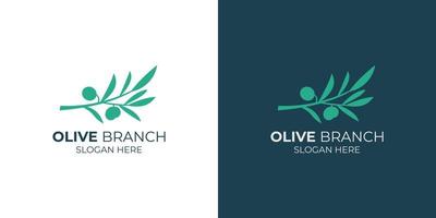 conjunto de logotipo simple de rama de olivo vector