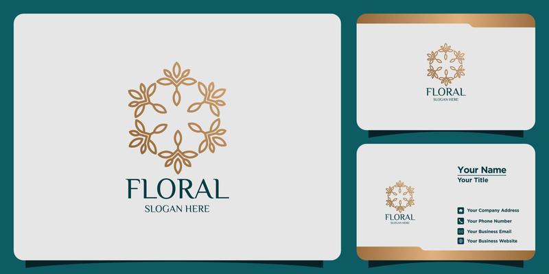 elegant floral logo and business card set