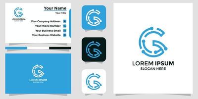 letter G logo and branding card vector