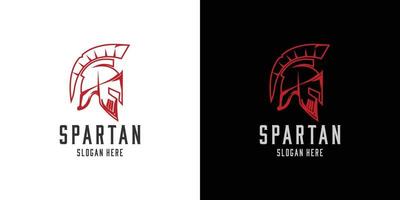 spartan logo set in linear and minimalist style vector