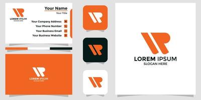 logotipo de la letra wp y tarjeta de marca vector