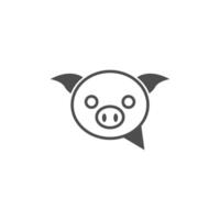 plantilla de ilustración de concepto de diseño de logotipo de icono de cerdo vector