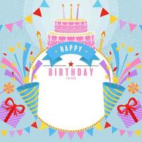 happy birthday greetings card. vector