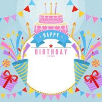 happy birthday greetings card. vector