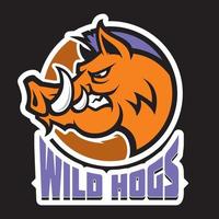 Wild hog head mascot vector