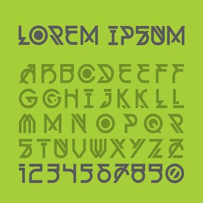 Futuristic alien font design. Decorative Modern Alphabet