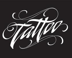 Tattoo Shop Lettering with calligraphic design elements vector