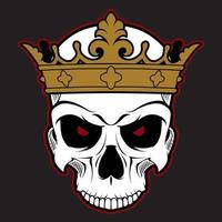 Evil skull with royal crown vector