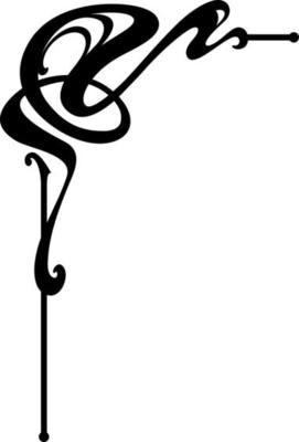Vectorized Art Nouveau angle Design.