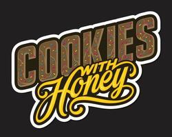 Cookies with Honey lettering. Vector illustration