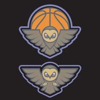 vector de diseño del logotipo de la mascota del búho con un estilo de concepto de ilustración moderno para la impresión de insignias, emblemas y camisetas. ilustración de búho enojado para el equipo deportivo.