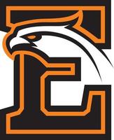 Letter E with eagle head. Great for sports logotypes and team mascots. vector