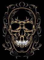 Skull with flourishes vector