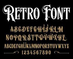 Vector retro alphabet. Vintage font. Typography for labels, headlines, posters etc.
