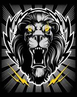 Roaring lion head mascot, colored version. Great for sports logos and team mascots. vector