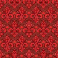 seamlessly tiling red fleur-de-lis pattern on a dark background - perfect for luxury designs as wallpaper for gift wrapping or digital scrapbooking vector