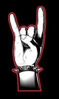 Horn sign. rock and roll hand gesture vector