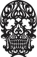 Skull illustration in art nouveau style isolated on white vector