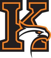 Letter K with eagle head. Great for sports logotypes and team mascots. vector