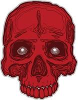 Decorative human skull. Design template for tattoo, print, cover. Vector illustration.
