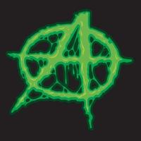 Grungy illustration of the anarchy symbol vector