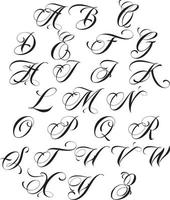 Calligraphy alphabet. Design elements.Decoration