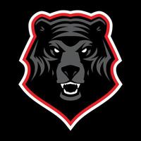 mascota de cabeza de oso grizzly, versión coloreada. ideal para logotipos deportivos vector