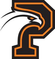 Letter P with eagle head. Great for sports logotypes and team mascots. vector